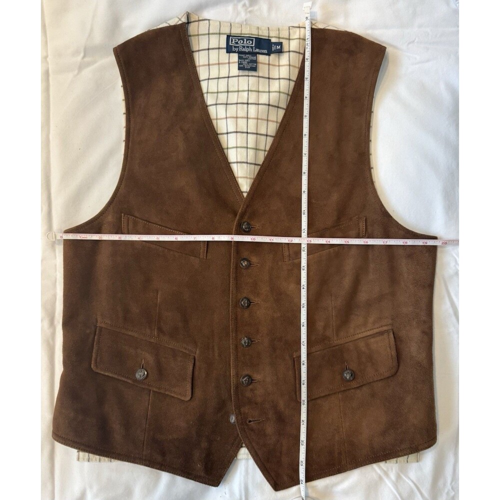 Polo by Ralph Lauren Men’s Suede Vest, Size Medium, Brown, Excellent Condition - Picture 6 of 9